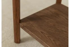 Tavolinetto moderno con cassetto rovere massello tabacco