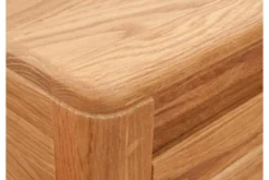 Tavolino alto con cassetto in legno massello di rovere oliato