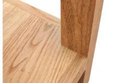 Tavolino alto con cassetto in legno massello di rovere oliato