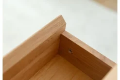 Tavolino alto con cassetto rovere massello oliato