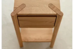 Tavolino basso con cassetto rovere massello oliato