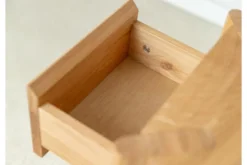 Tavolino basso con cassetto rovere massello oliato