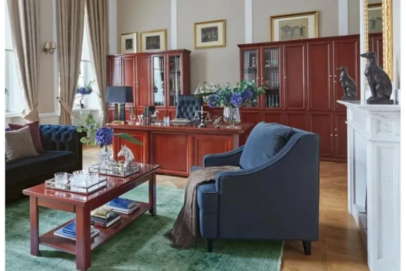 Tavolino basso da caffè in stile classico per ufficio PRESTIGE L520