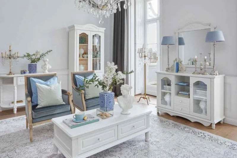 Tavolino basso salotto stile provenzale Princess 820 colore Bianco