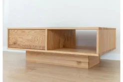 Tavolino da caffè moderno in rovere massello naturale