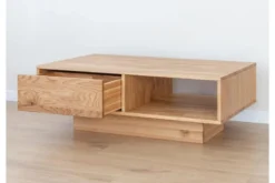 Tavolino da caffè moderno in rovere massello naturale
