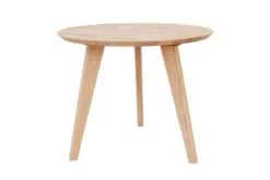 Tavolino da caffè rotondo in legno massello di rovere naturale 50 cm ORBETELLO