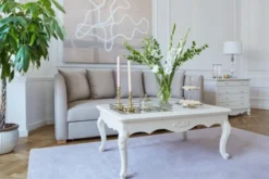 Tavolino da salotto classico Bianco Avorio in legno BELLA 930