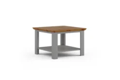 Tavolino da salotto pino massello grigio e rovere shabby country