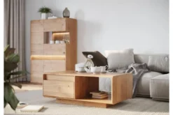 Tavolino da soggiorno moderno legno massello di rovere oliato