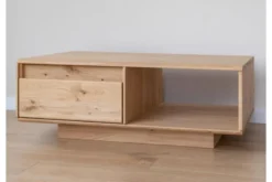 Tavolino da soggiorno moderno legno massello di rovere oliato