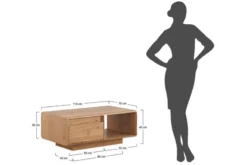 Tavolino da soggiorno moderno legno massello di rovere oliato