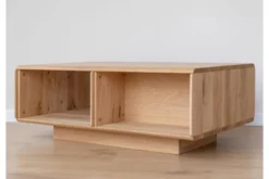 Tavolino da soggiorno moderno legno massello di rovere oliato