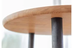 Tavolino in rovere massello naturale a 3 gambe
