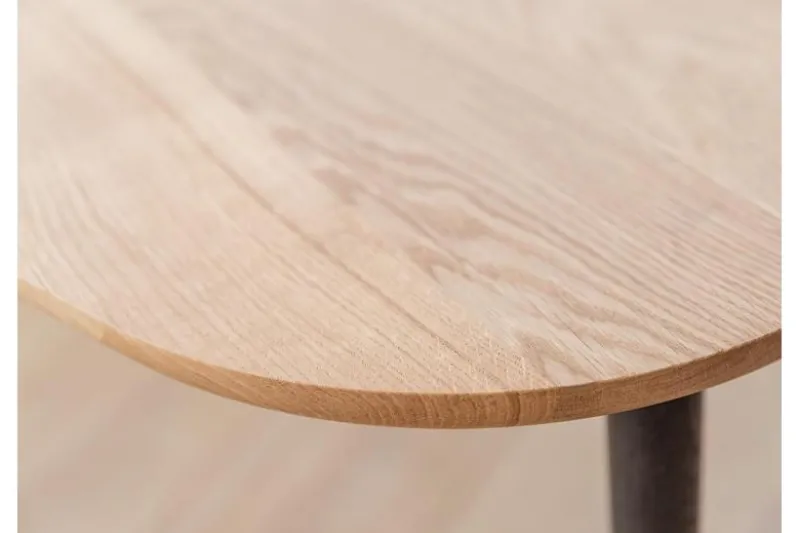 Tavolino in rovere massello naturale a 3 gambe