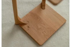 Tavolino moderno struttura a C rovere massello naturale