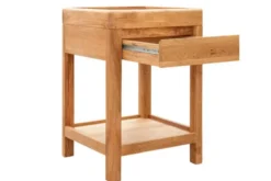 Tavolino piano incassato in legno naturale di rovere oliato