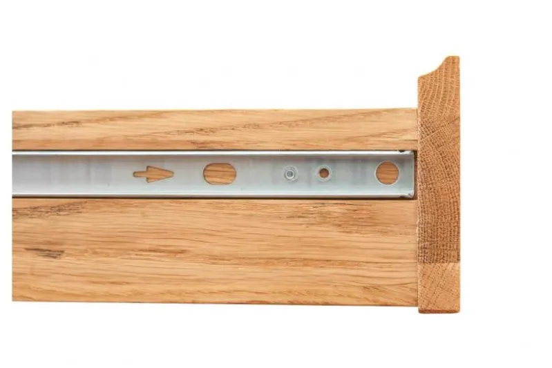 Tavolino piano incassato in legno naturale di rovere oliato