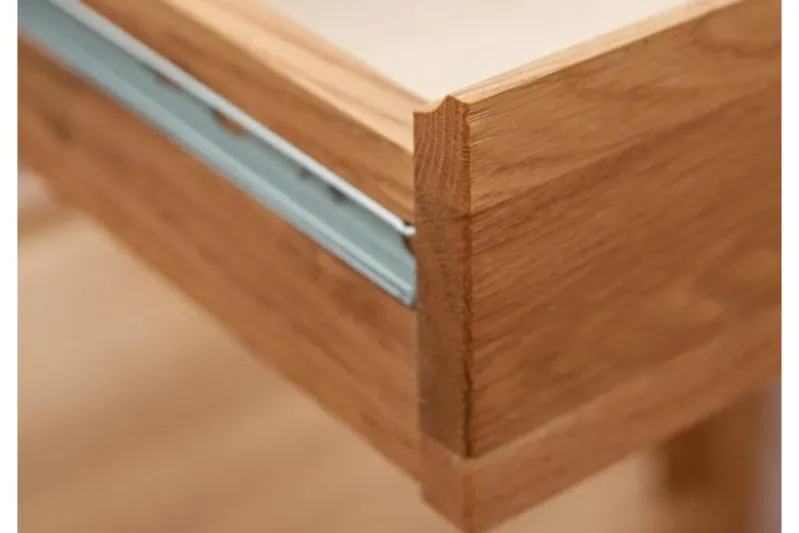 Tavolino piano incassato in legno naturale di rovere oliato