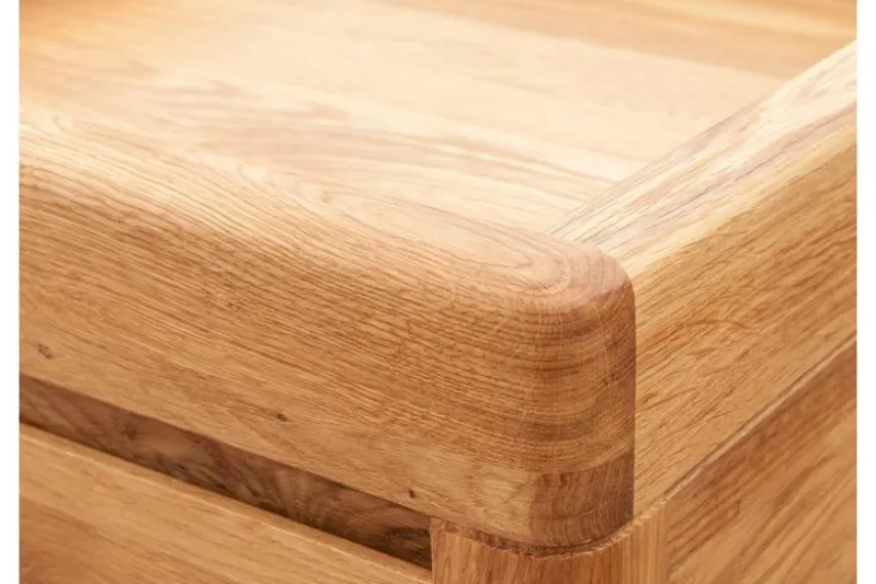 Tavolino piano incassato in legno naturale di rovere oliato