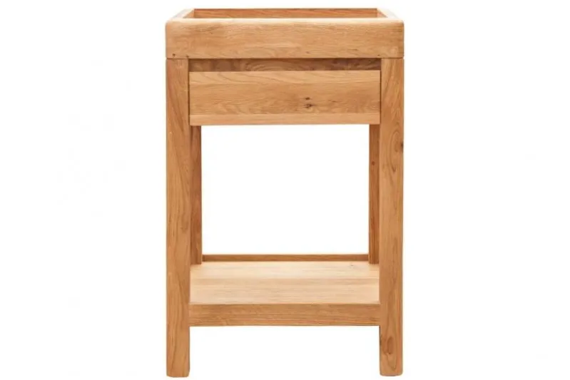 Tavolino piano incassato in legno naturale di rovere oliato