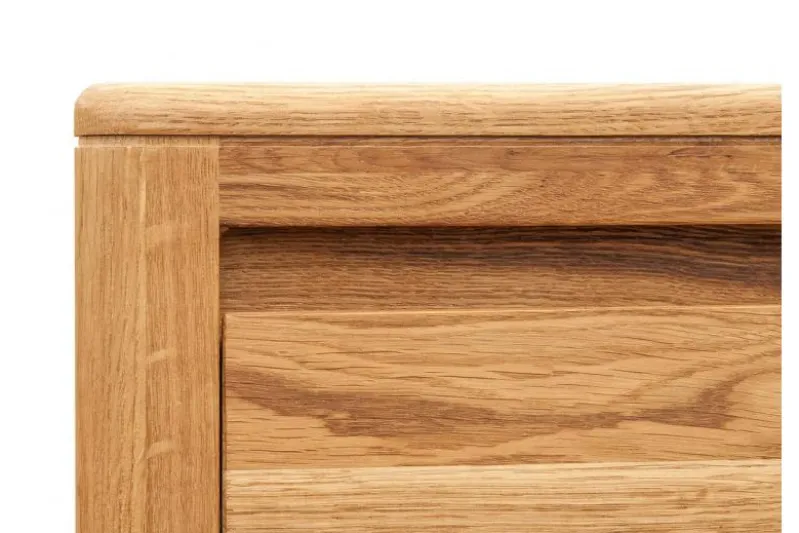 Tavolino piano incassato in legno naturale di rovere oliato