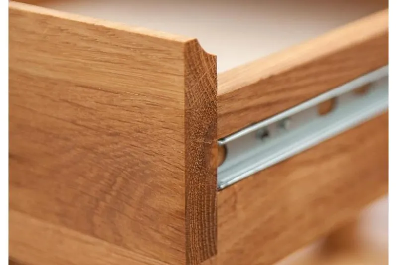 Tavolino piano incassato in legno naturale di rovere oliato