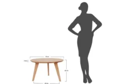Tavolino rotondo rovere massello naturale 70 cm ORBETELLO