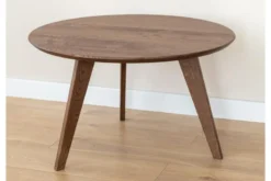 Tavolino rotondo rovere massello tabacco 70 cm ORBETELLO