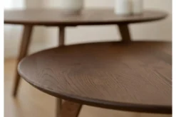 Tavolino rotondo rovere massello tabacco 70 cm ORBETELLO