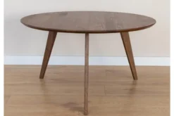 Tavolino rotondo rovere massello tabacco 90 cm ORBETELLO