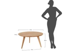 Tavolino rotondo rovere massello tabacco 90 cm ORBETELLO