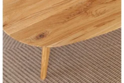 Tavolino rovere massello moderno ovale 67x68 cm Orbetello