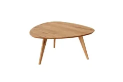 Tavolino rovere massello moderno ovale 67x68 cm Orbetello