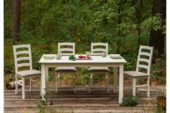Tavolo allungabile in legno massello di pino bianco shabby chic