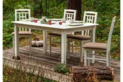 Tavolo allungabile in legno massello di pino bianco shabby chic