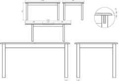 Tavolo allungabile in legno massello di pino bianco shabby chic