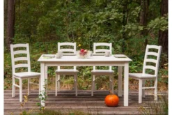 Tavolo allungabile in legno massello di pino bianco shabby chic