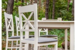 Tavolo allungabile in legno massello di pino bianco shabby chic