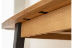 Tavolo allungabile in rovere massello con gambe nero da 120 a 165 cm Orbetello