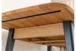 Tavolo allungabile in rovere massello con gambe nero da 120 a 165 cm Orbetello