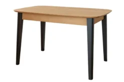 Tavolo allungabile in rovere massello con gambe nero da 120 a 165 cm Orbetello
