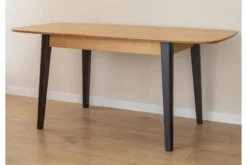 Tavolo allungabile in rovere massello con gambe nero da 120 a 165 cm Orbetello