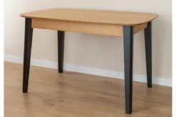 Tavolo allungabile in rovere massello con gambe nero da 120 a 165 cm Orbetello