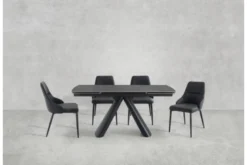 Tavolo allungabile 10 posti 160/240 cm effetto marmo grigio OBSIDIAN