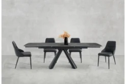 Tavolo allungabile 10 posti 160/240 cm effetto marmo grigio OBSIDIAN