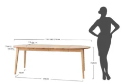 Tavolo allungabile 10-12 posti rotondo in rovere massello da 110 a 210 cm Orbetello