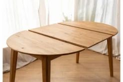 Tavolo allungabile 10-12 posti rotondo in rovere massello da 110 a 210 cm Orbetello