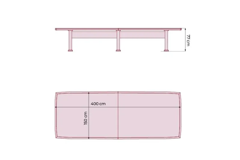 Tavolo conferenze in legno per ufficio PRESTIGE S610 4 Metri