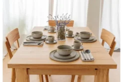 Tavolo da pranzo allungabile in rovere massello da 200 a 290 cm LANCIANO